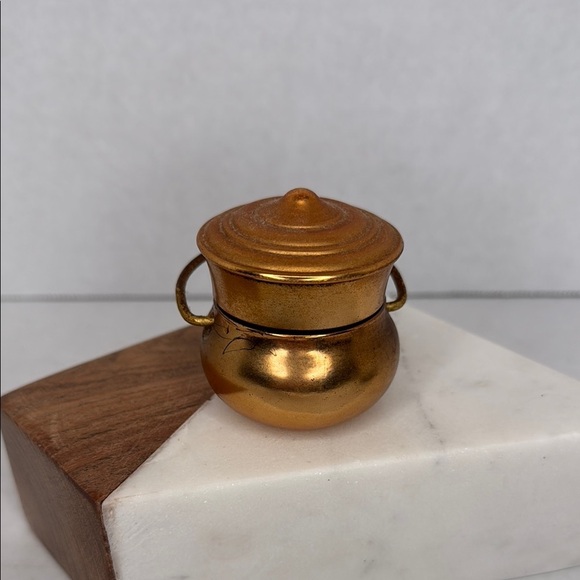 Vintage Avon Hearthside Cream Sachet Copper Pot Shaped Bottle Lot M6 - Picture 4 of 6